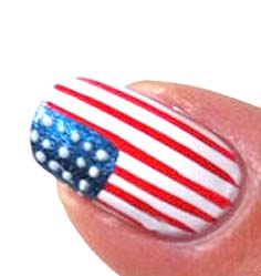 wzór na paznokcie flaga USA